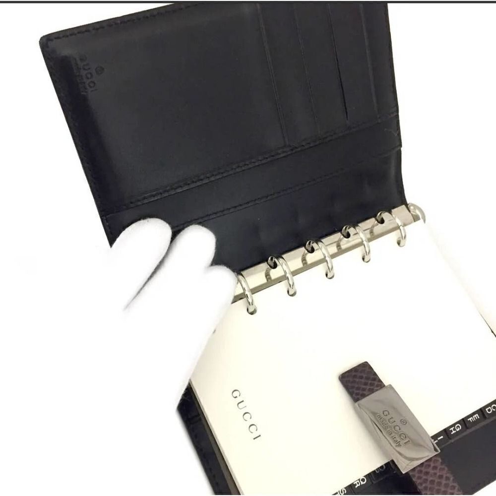 GUCCI Snake pattern Leather Notebook Cover with box and duster./S2921 - Picture 6 of 10